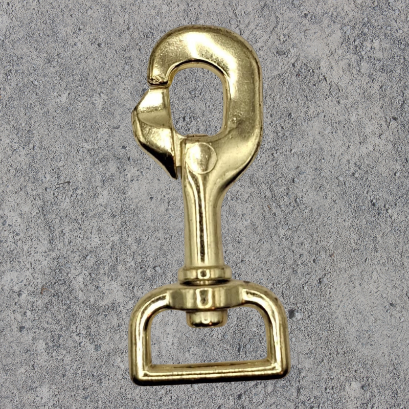 GK6 Gurtkarabiner (Metall, messingfarben) für Gurte / Riemen bis 25 mm