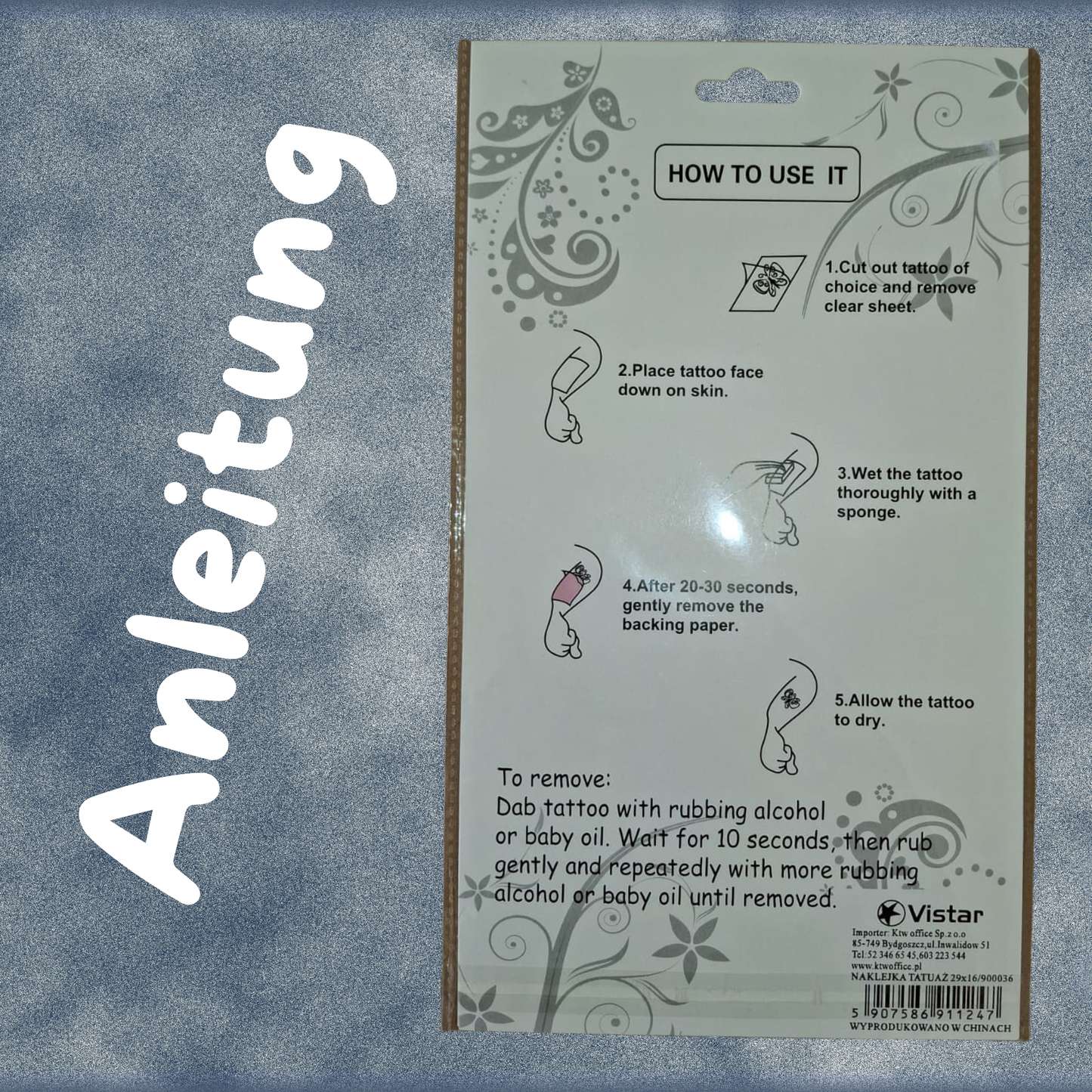 Anleitung zu temporären Tattoos