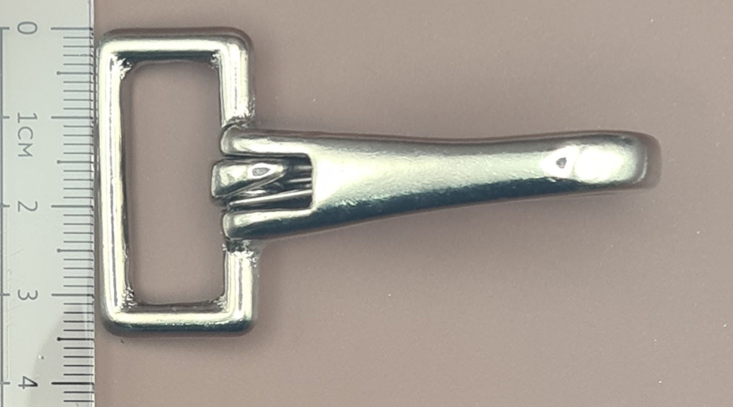 Karabiner, feststehend für Gurte oder Riemen bis max. 25 mm (Zinkdruckguss, vernickelt) - BenniBerto.de