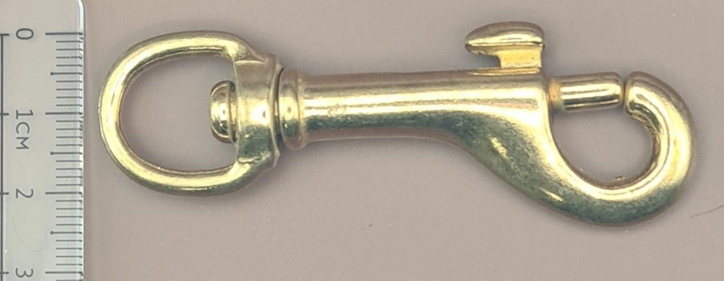 Karabinerhaken mit Drehgelenk Gr. S - M (Messing) - BenniBerto.de