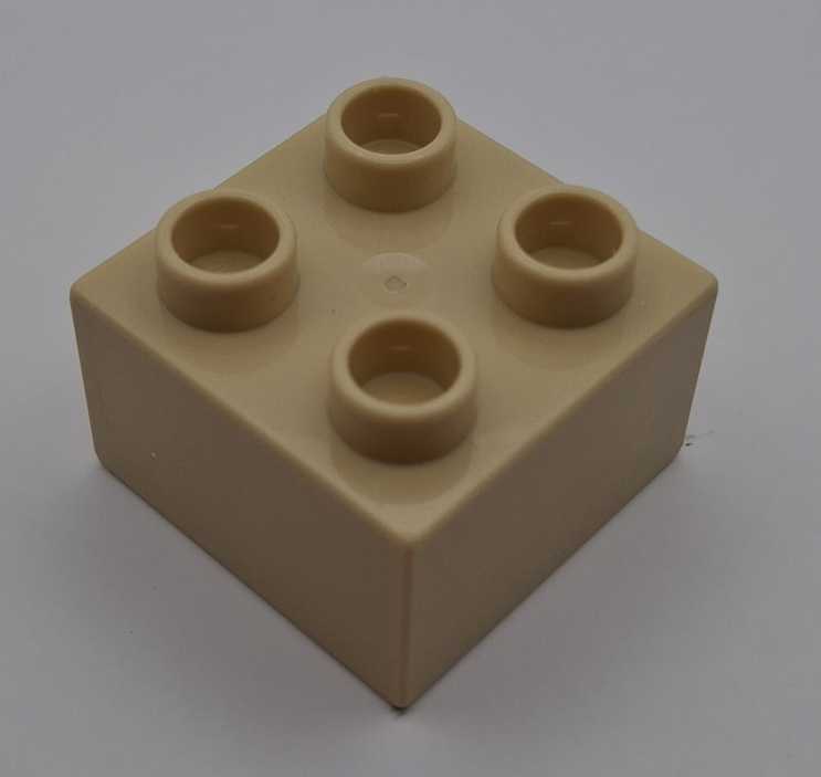 Original LEGO Duplo Spielbausteine 2x2 - beige / 4 Pin - SECOND HAND - BenniBerto.de