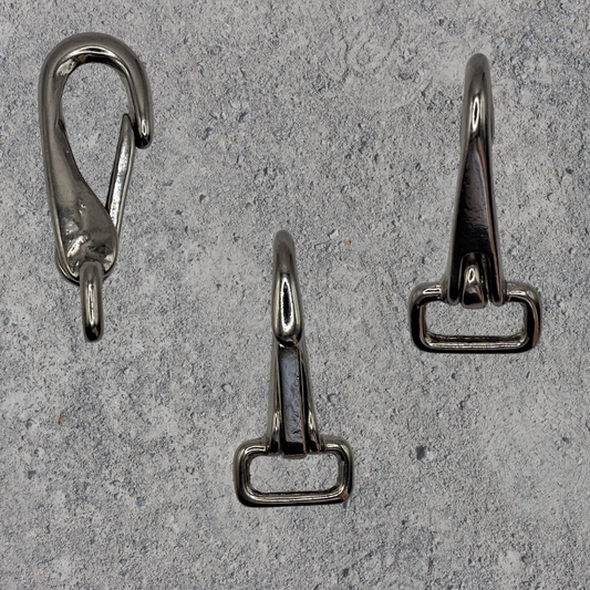 GK4 Gurtkarabiner (Metall, vernickelt) für Gurte / Riemen bis 18 mm