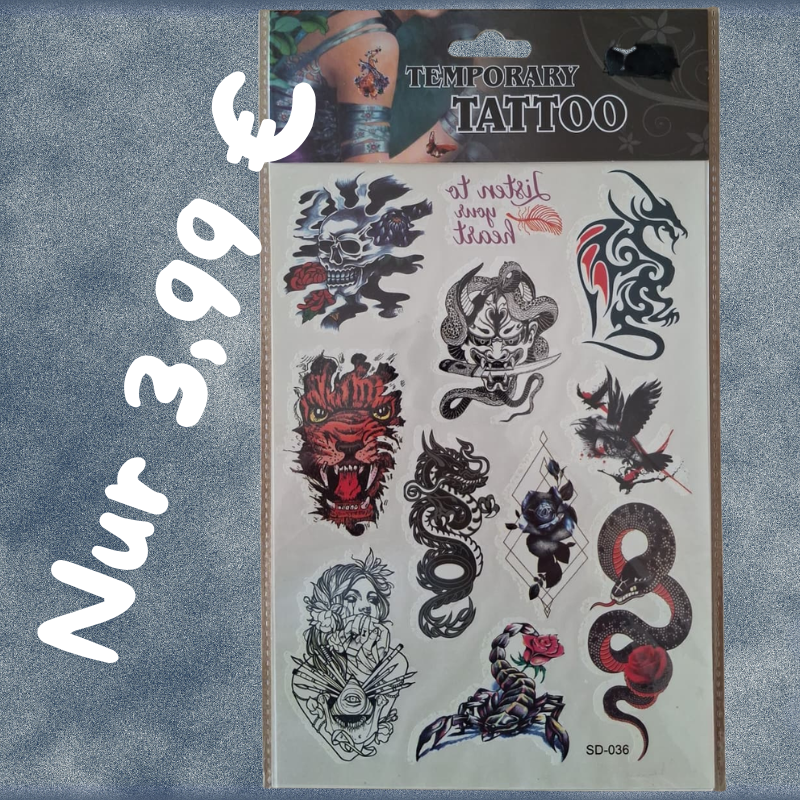 Temporäre Tattoos nur 3,99 €
