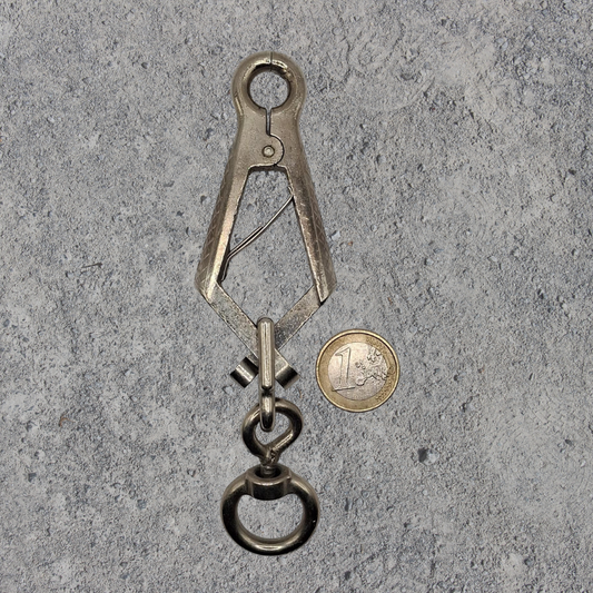 Z1 Scherenkarabiner / Zangenkarabiner 90g (Metall, vernickelt) speziell für Hundeleinen 90 mm (zuzüglich Öse)