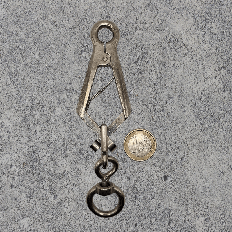Z1 Scherenkarabiner / Zangenkarabiner 90g (Metall, vernickelt) speziell für Hundeleinen 90 mm (zuzüglich Öse) - BenniBerto.de