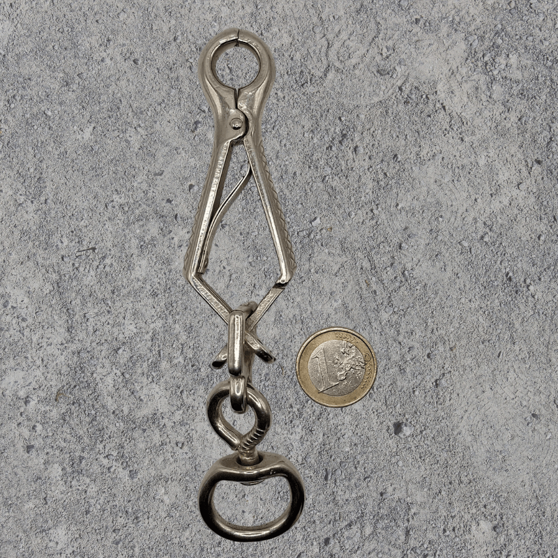Z2 Scherenkarabiner / Zangenkarabiner 90g (Metall, vernickelt) speziell für Hundeleinen 95 mm (zuzüglich Öse) - BenniBerto.de
