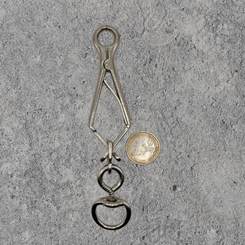 Z3 Scherenkarabiner / Zangenkarabiner 60 g (Metall, vernickelt) speziell für Hundeleinen 90 mm (zuzüglich Öse) - BenniBerto.de